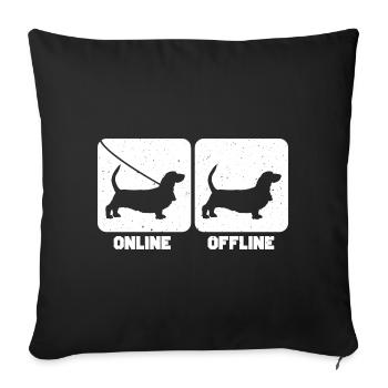 Basset Hound - Sofa pillowcase 17,3'' x 17,3'' (45 x 45 cm) - black - Front