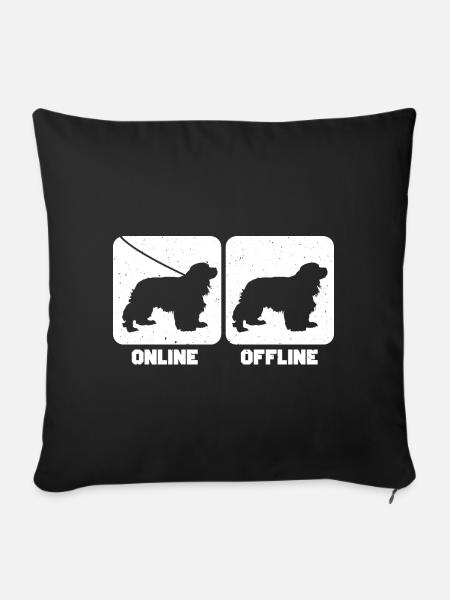 Cavalier King Charles Spaniel Geschenk - Sofakissenbezug 45 x 45 cm - Schwarz