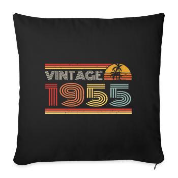 1955 Limited Edition Geburtstag Outfit 1955 vintag - Sofakissenbezug 45 x 45 cm - Schwarz - Vorne