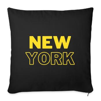 New York – Bold Yellow Lettering Design - Sofa pillowcase 17,3'' x 17,3'' (45 x 45 cm) - black - Front