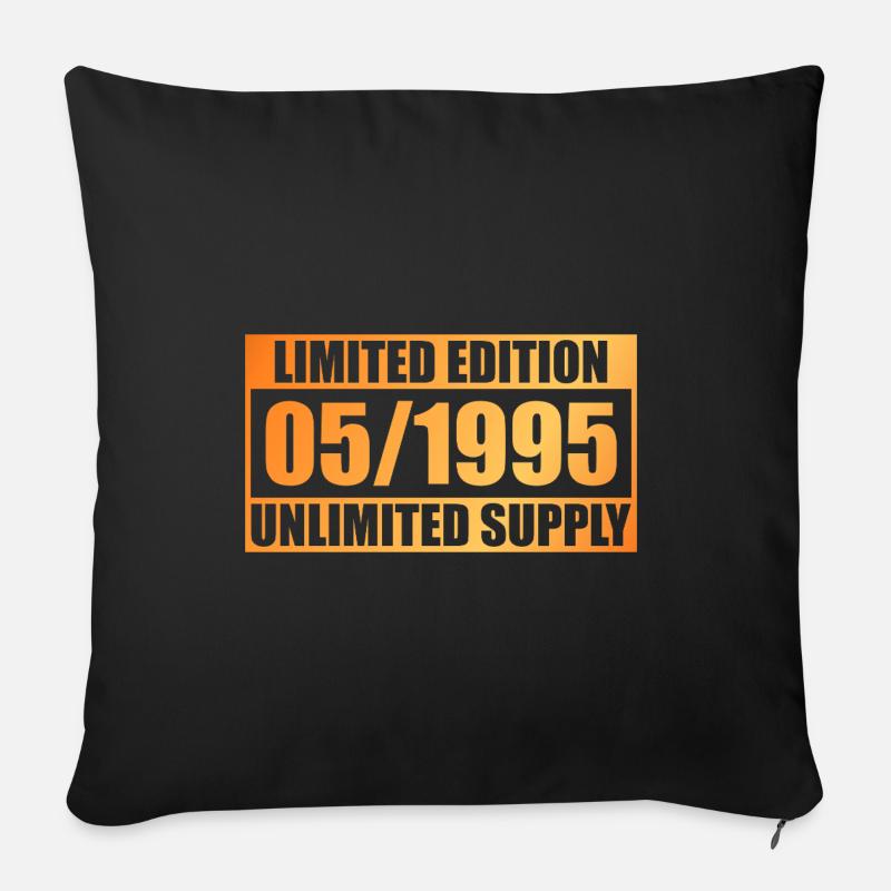 Édition Limitée 30ème Anniversaire - ꝏ Approvisionnement 05/1995 - Housse de coussin décorative 45 x 45 cm - noir
