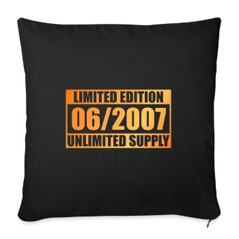 18th Birthday Limited Edition - ꝏ Supply 06/2007 - Sofa pillowcase 17,3'' x 17,3'' (45 x 45 cm) - black - Front