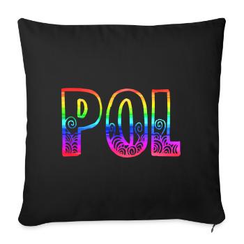Pol RS Arc-en-ciel - Housse de coussin décorative 45 x 45 cm - noir - Devant