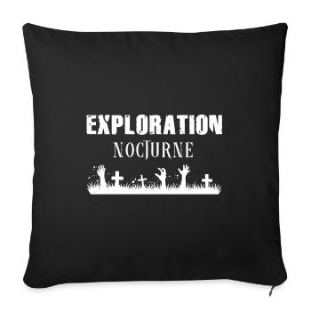 Exploration Nocturne - Blanc - Housse de coussin décorative 45 x 45 cm - noir - Devant