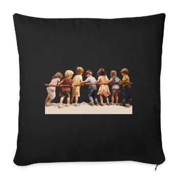 Tug-of-war is a social game - Sofa pillowcase 17,3'' x 17,3'' (45 x 45 cm) - black - Front