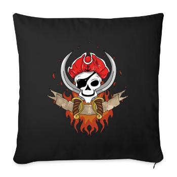 Pirate Skull - Sofakissenbezug 45 x 45 cm - Schwarz - Vorne