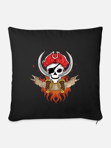 Pirate Skull - Sofakissenbezug 45 x 45 cm - Schwarz