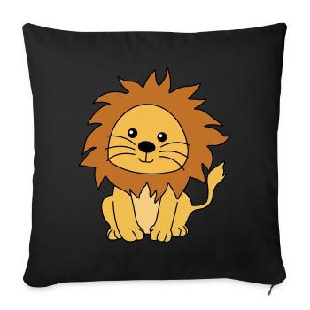 Lion - Housse de coussin décorative 45 x 45 cm - noir - Devant