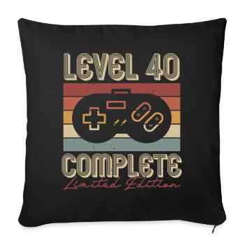 40th Birthday 40th Anniversary Retro Gift - Sofa pillowcase 17,3'' x 17,3'' (45 x 45 cm) - black - Front