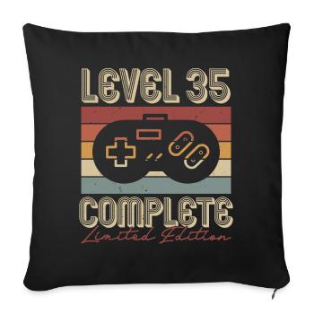 35 Anniversaire 35 ans Cadeau rétro - Housse de coussin décorative 45 x 45 cm - noir - Devant