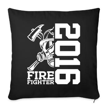 POMPIERS DU 10E ANNIVERSAIRE 2016 - Housse de coussin décorative 45 x 45 cm - noir - Devant