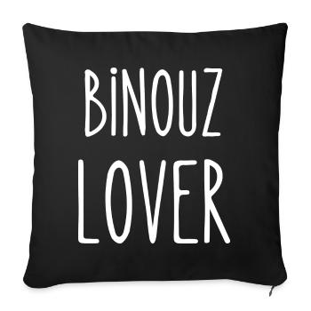 binouz lover - Housse de coussin décorative 45 x 45 cm - noir - Devant