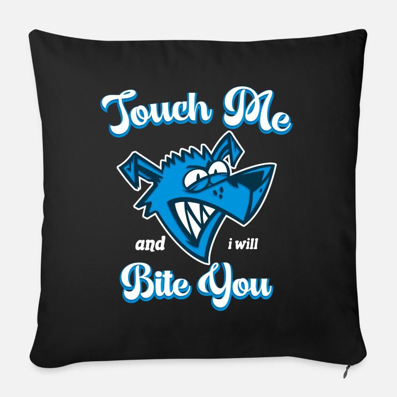 Touch Me And I Will Bite You Funny Animals Graphic - Sofa pillowcase 17,3'' x 17,3'' (45 x 45 cm) - black