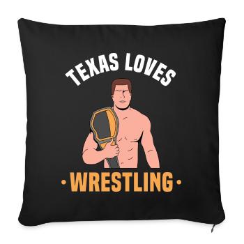 Conception de lutte au Texas pour les fiers fans du Texas - Housse de coussin décorative 45 x 45 cm - noir - Devant