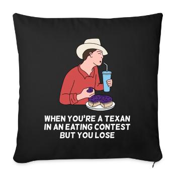 Essenswettbewerb Texas Design für stolze Texaner - Sofakissenbezug 45 x 45 cm - Schwarz - Vorne