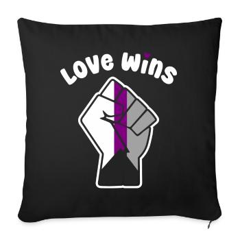 Love Wins Demisexual Pride for Equality - Sofa pillowcase 17,3'' x 17,3'' (45 x 45 cm) - black - Front