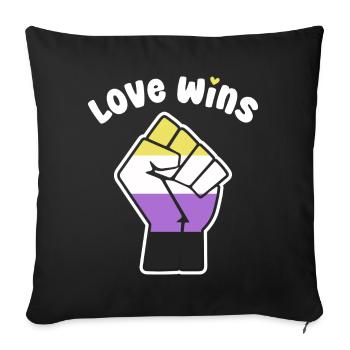 Liebe gewinnt nichtbinär Stolz Faust für Equality - Sofakissenbezug 45 x 45 cm - Schwarz - Vorne