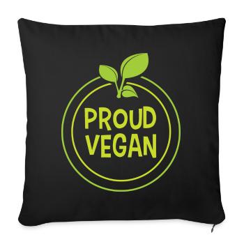 Symbol for proud vegans - Sofa pillowcase 17,3'' x 17,3'' (45 x 45 cm) - black - Front