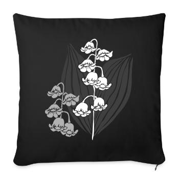 Ornement floral - Housse de coussin décorative 45 x 45 cm - noir - Devant