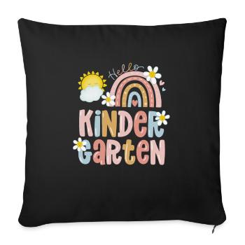 École maternelle - Housse de coussin décorative 45 x 45 cm - noir - Devant