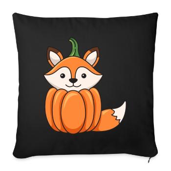 Fox Pumpkin Design for Fox Lovers - Sofa pillowcase 17,3'' x 17,3'' (45 x 45 cm) - black - Front