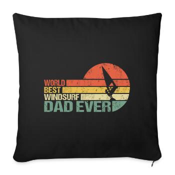 Windsurfing Windsurfer Best Dad Saying Retro - Sofa pillowcase 17,3'' x 17,3'' (45 x 45 cm) - black - Front