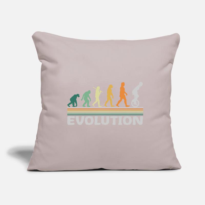 Monocycle cirque artiste évolution rétro drôle Housse de coussin décorative 45 x 45 cm