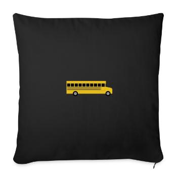 Bus scolaire - Housse de coussin décorative 45 x 45 cm - noir - Devant