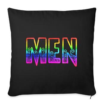 men rs regenbogen - Sofakissenbezug 45 x 45 cm - Schwarz - Vorne