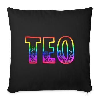 Teo RS Rainbow - Sofa pillowcase 17,3'' x 17,3'' (45 x 45 cm) - black - Front