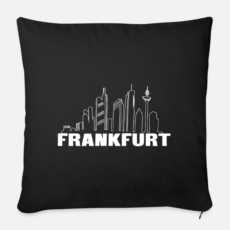 Skyline Frankfurt - Sofakissenbezug 45 x 45 cm - Schwarz