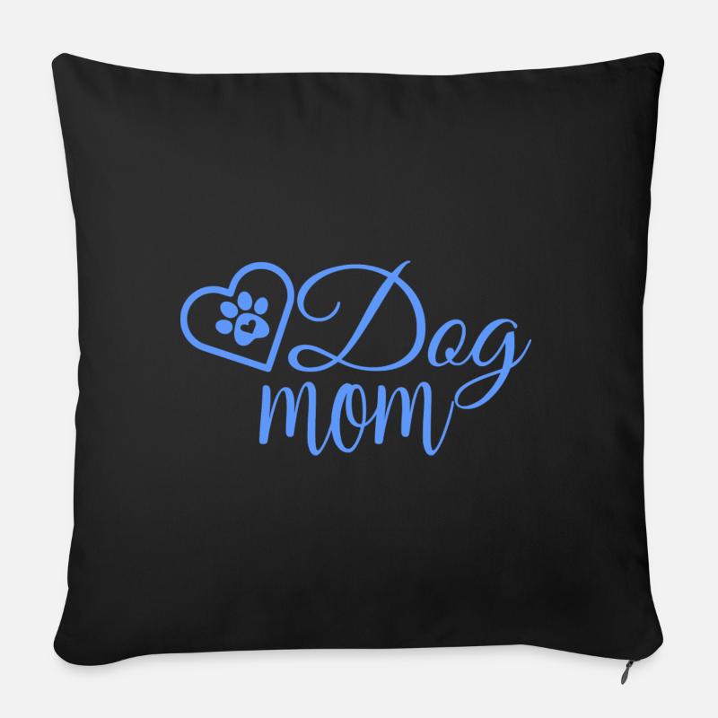 Dog Mom - Sofa pillowcase 17,3'' x 17,3'' (45 x 45 cm) - black