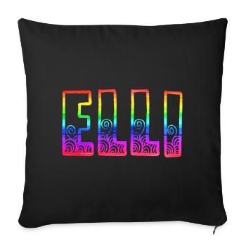 elli rs rainbow - Sofa pillowcase 17,3'' x 17,3'' (45 x 45 cm) - black - Front