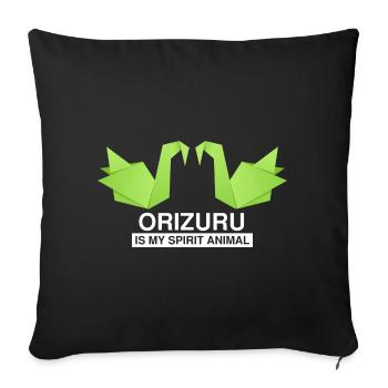 Japanese origami design and kirigami origami - Sofa pillowcase 17,3'' x 17,3'' (45 x 45 cm) - black - Front