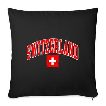 Switzerland - Sofa pillowcase 17,3'' x 17,3'' (45 x 45 cm) - black - Front