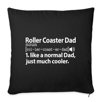 Roller Coaster Papa Drôle Définition Dicton - Housse de coussin décorative 45 x 45 cm - noir - Devant
