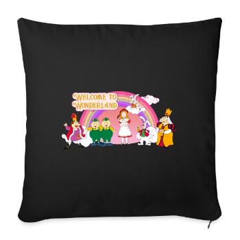 Alice Au Pays Des Merveilles Monde Fantastique - Housse de coussin décorative 45 x 45 cm - noir - Devant