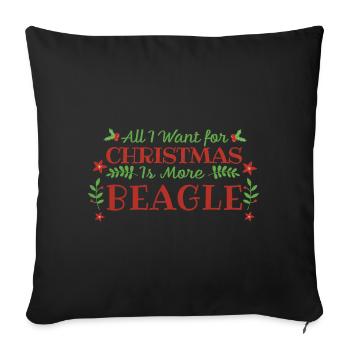 Willst für Weihnachten Beagle Haustier Hund - Sofakissenbezug 45 x 45 cm - Schwarz - Vorne
