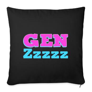 Gen Z Humor Schlafmütze - Sofakissenbezug 45 x 45 cm - Schwarz - Vorne