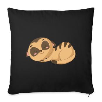 Beau suricate - Housse de coussin décorative 45 x 45 cm - noir - Devant