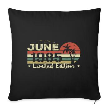 millésime de juin 39e anniversaire né 1985 vibe - Housse de coussin décorative 45 x 45 cm - noir - Devant