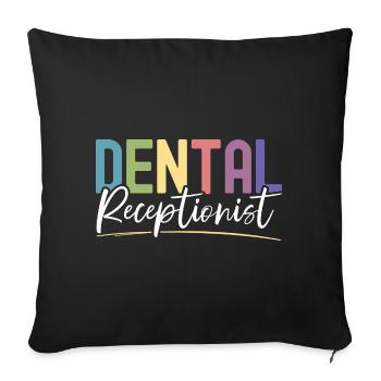 Job as a dental assistant in dentistry - Sofa pillowcase 17,3'' x 17,3'' (45 x 45 cm) - black - Front