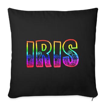 iris rs rainbow - Sofa pillowcase 17,3'' x 17,3'' (45 x 45 cm) - black - Front