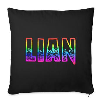 lian rs rainbow - Sofa pillowcase 17,3'' x 17,3'' (45 x 45 cm) - black - Front