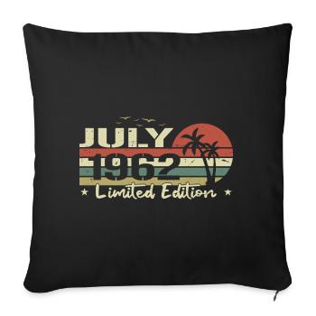 July 62nd Anniversary Born 1962 Vibe Vintage - Sofa pillowcase 17,3'' x 17,3'' (45 x 45 cm) - black - Front