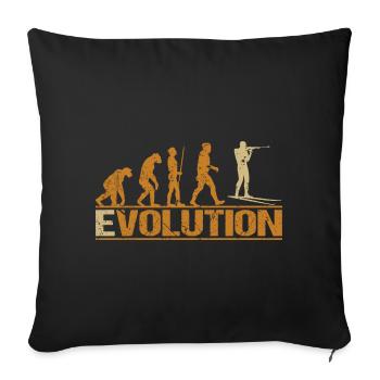 Biathlon Schießen Evolution - Sofakissenbezug 45 x 45 cm - Schwarz - Vorne