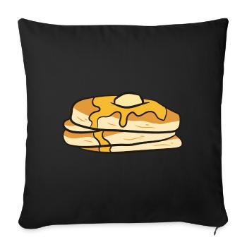 Crêpes - sirop d’érable et beurre - Housse de coussin décorative 45 x 45 cm - noir - Devant