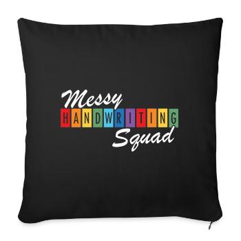Sensibilisation à la dyslexie et enseignants dyslexiques - Housse de coussin décorative 45 x 45 cm - noir - Devant