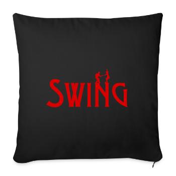 Swing 03 red - Sofa pillowcase 17,3'' x 17,3'' (45 x 45 cm) - black - Front