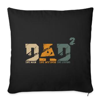 Papa von 2 Kinder Zwillinge Geschenk - Sofakissenbezug 45 x 45 cm - Schwarz - Vorne